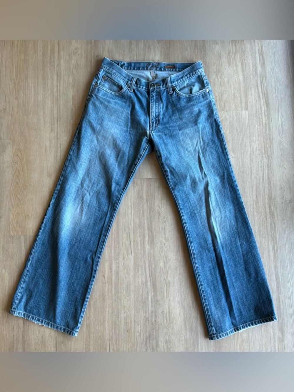 Vintage Y2K Chip and Pepper 100% Cotton rigid denim sandbar jeans size 32x32